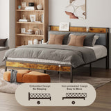 Bed Frame with  Headboard  - Gray