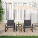 3 piece Patio Furniture Set with Coffee Table for Patio, Garden and Bistro - Black