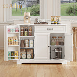 42 " Kitchen Pantry Storage Cabinet with Doors & Drawer & Shelves for Kitchen, Entryway - White