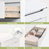 32" H 4 Drawer Dresser with Storage and Handles - White