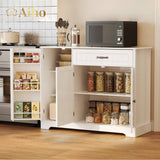 42 " Kitchen Pantry Storage Cabinet with Doors & Drawer & Shelves for Kitchen, Entryway - White