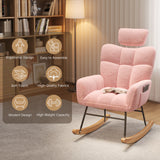 Nursery Rocking Chair for Nursery, Bedroom, Living Room - Pink