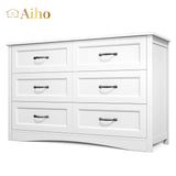 30 "H White Dresser for Bedroom, Double Drawer Dresser, 6 Drawer Dresser for Bedroom, Living Room - White