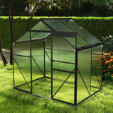 Asofer 6' x 4' Greenhouse for Outdoors, Aluminum Walk-in Green Houses shed with Rain Gutter and Roof Vent for Backyard