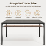 Dining Table Set for 6 , 7-Piece Kitchen Table Set for Small Space, Apartment, Kitchen, Dining Room, Space-Saving - Black