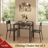 Asofer 3 Piece 2 Person Dining Table Set, Compact Space Saving Kitchen Table and Chairs Combo, Small Apartment Dorm Breakfast Nook Work Study Desk, Back to School Furniture for College Student, Black