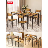 Asofer 3 Piece 2 Person Dining Table Set, Compact Space Saving Kitchen Table and Chairs Combo, Small Apartment Dorm Breakfast Nook Work Study Desk, Back to School Furniture for College Student, Brown (Copy)