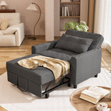 Asofer 3-in-1 Convertible Sleeper Sofa Bed, Adjustable Futon Couch Recliner with Metal Frame for Living Room, Home & Office - Dark Gray
