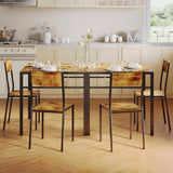 Asofer 3 Piece 2 Person Dining Table Set, Compact Space Saving Kitchen Table and Chairs Combo, Small Apartment Dorm Breakfast Nook Work Study Desk, Back to School Furniture for College Student, Brown (Copy)