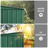 Asofer 6 x 4 FT Galvanized Metal Outdoor Storage Shed, Lockable Double Door Garden Utility Shed for Backyard Patio Lawn, Green