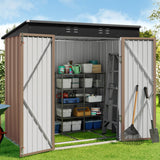 Aiho 6x4 Outdoor Storage Shed for Garden, Patio - Brown