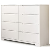 Asofer 8 Drawer Dresser for Bedroom, White Wood Storage Cabinet, Double Dresser for Bedroom Living Room