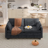 Asofer 75" 2-Seater Modern Overstuffed Cloud Sofa with Double Layer High-Resilience Cushion, Pet & Kid Friendly Corduroy Fabric, Removable Washable, Dark Gray for Living Room & Small Spaces