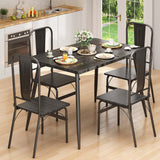 5 Pieces Mordern Dining Table Set for 4 With Versatile Home Kitchen Table and 4 Chairs -Black