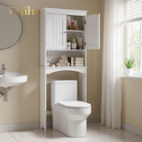 Over The Toilet Storage Cabinet, Bathroom Shelf Over Toilet, Bathroom Storage Cabinet Organizer - White