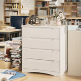 32" H 4 Drawer Dresser with Storage and Handles - White