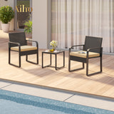 3-Piece Outdoor Conversation Set - Beige