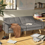 70 "L Futon, Couches and Sofas with Soft Armrest and 3 Comfortable Pillows - Deep Gray