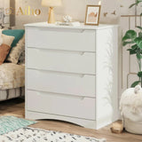 32" H 4 Drawer Dresser with Storage and Handles - White