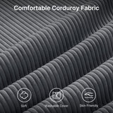 Asofer 75" 2-Seater Modern Overstuffed Cloud Sofa with Double Layer High-Resilience Cushion, Pet & Kid Friendly Corduroy Fabric, Removable Washable, Dark Gray for Living Room & Small Spaces