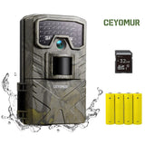 Trail Camera 20MP 1080P Game Camera IP66 Waterproof Infrared Hunting camera with 32GB SD Card and 4 Batteries Low Glow IR LEDs Night Vision Motion Activated