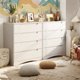 32" H 4 Drawer Dresser with Storage and Handles - White