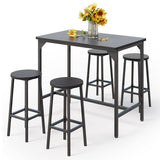 Dining Table Set for 4, Kitchen Table and 4 Stools on Breakfast Nook