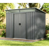 Asofer 6x4 FT Outdoor Metal Storage Shed, Heavy-Duty Steel Utility Tool Shed with Lockable Door, All-Weather Waterproof Organizer for Backyard Garden Patio, Black