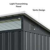 Asofer 6x4 FT Outdoor Metal Storage Shed, Heavy-Duty Steel Utility Tool Shed with Lockable Door, All-Weather Waterproof Organizer for Backyard Garden Patio, Black