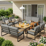 Patio Furniture Set on Sale, Outdoor Conversation Set with Soft Cushion & Coffee Table for Backyard, Poolside Porch, Gray