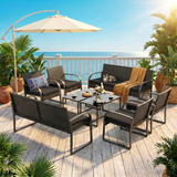 Patio Furniture Set on Sale, Outdoor Conversation Set with Rattan Chair & Coffee Table for Backyard, Poolside Porch, Black