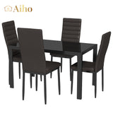 5 Piece Modern Dining Room Sets for Kitchen, Living Room - Black