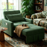 Convertible Sleeper Chair, 3-in-1 Convertible Sofa Bed Recliner Chair with Pull Out Couch - Green