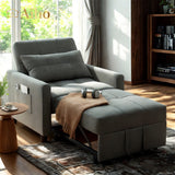 Convertible Sleeper Chair, 3-in-1 Convertible Sofa Bed Recliner Chair with Pull Out Couch - Dark Gray