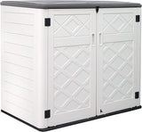 Aiho Outdoor Storage Shed 38 Cubic Feet Garden Storage Oversized WeatherProof Storage box, White