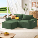 Lofka 80" Sectional Sofa l Shape,Green Couches for Living Room,Deep Seat Cloud Couch No Assembly Required