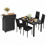 Asofer 7-piece Dining Furniture Sets, Dining Table Set for 4 and Kitchen Island Cart with Storage & Adjustable Shelf For Home and Kitchen