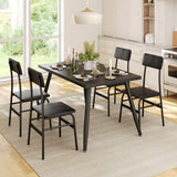 Asofer Dining Table Set for 4, Small Kitchen Table Chairs Set of 4, Space Saving, Grey