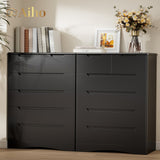 6-Drawer Dresser for Bedroom, Wood Drawer Chest Storage Cabinet for Living Room, Hallway, Entryway, Home Office - Black