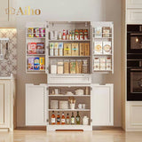 71" Kitchen Pantry Storage Cabinet for Kitchen, Dining Room - White