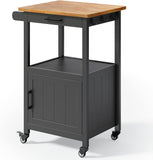 Rolling Kitchen Cart with Small Storage, Easy Movement, Black