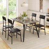 Asofer Dining Table Set for 4, Modern Wood Kitchen Table and Upholstered Chairs for Small Space, Apartment, Gray