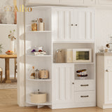 Aiho Double Door Cabinet and Three Drawers, White