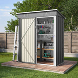 Asofer 5' x 3' Shed and Outdoor Storage Clearance, Outdoor Cabinets with Lockable Door, Grey