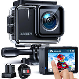 Action Camera Crosstour CT7000 Full HD Wi-Fi 12MP PC Webcam Waterproof Cam 2" LCD 30M Underwater 170°Wide-Angle Sports Camera with 2 Rechargeable 1050mAh Batteries and Mounting Accessory Kits