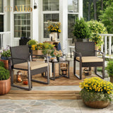 Patio Furniture Set with Coffee Table for Patio, Garden and Bistro - Beige Cushions