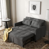 Aiho Convertible Sleeper Sofa Bed, 3-in-1 Recliner Sleeper Bed with Storage Pockets for Bedroom, Dark Gray