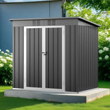 Jolifa 8x5 ft Outdoor Storage Shed, Heavy Duty Galvanized Steel Tool Shed with Double Doors, Waterproof Garden Shed for Backyard, Metal Shed for Lawn.
