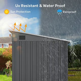 Asofer 6'x4' Steel Storage Shed, Lockable Ventilated Outdoor Tool Shed, Heavy Duty All-Weather Metal Shed for Outdoor Use, Dark Gray