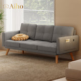 68" L Loveseat Sofa,  Sofa Couch with 3 Comfortable Pillows for Living Room, Apartment, Studio, Office - Light Grey